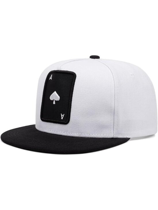 Unisex Poker White Snapback Hat Hip Hop Style Colorful Adjustable Baseball Cap